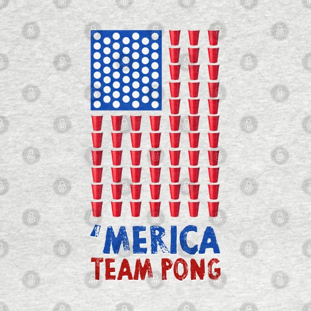 Beer Pong American Flag T shirt 4th of July Merica USA T-Shirt by Pannolinno